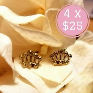 Golden crown earrings